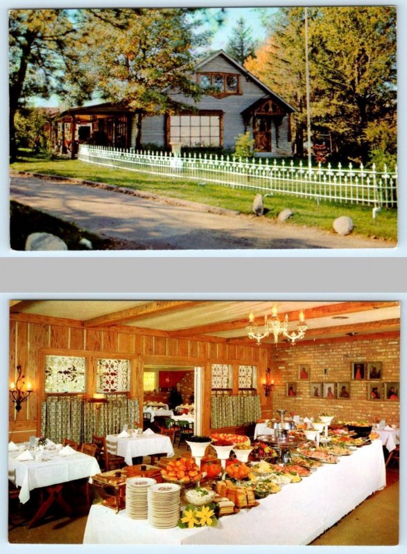 2 Postcards ROCKFORD, Illinois IL ~ Roadside EKLIND'S SWEDEN HOUSE c1950s