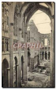 Old Postcard St Quentin basilica nave Great Army