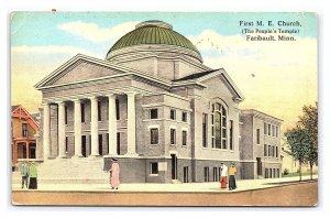 First M. E. Church The People's Temple Faribault Minn. Minnesota c1929 Postcard