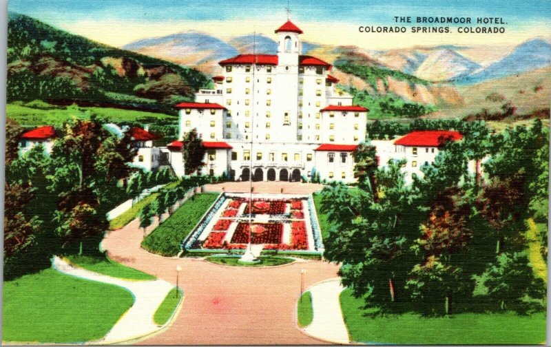 Colorado Springs, CO, The Broadmoor Hotel,  Linen Vintage Postcard 