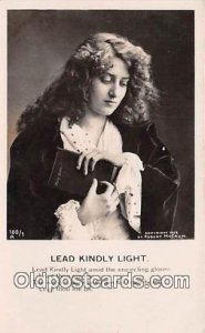 Glamour Woman Lead Kindly Light Religion Writing on back 