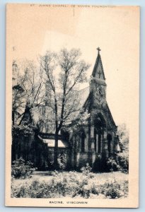 Racine Wisconsin Postcard St. John Chapel De Koven Foundation Church 1940 Artvue