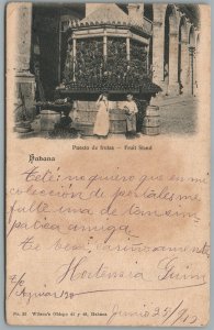 CUBA HABANA FRUIT STAND ANTIQUE POSTCARD