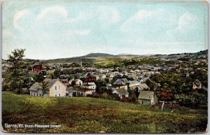 Barre Vermont VT Pleasant Street Flower Garden And Houses In Distance Postcard 