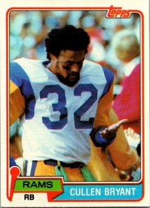 1981 Topps Football Card Cullen Bryant Los Angeles Rams sk60421