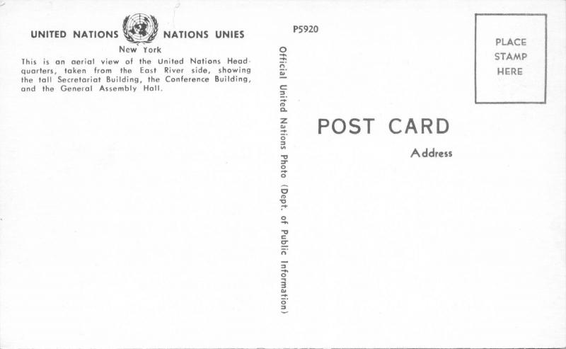 NEW YORK CITY-UNITED NATIONS-LOT OF 4 POSTCARDS 1960s