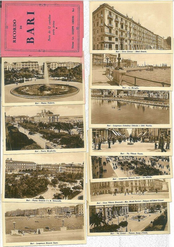 34310   CARTOLINA d'Epoca BARI Città  - SET 11 CARTOLINE