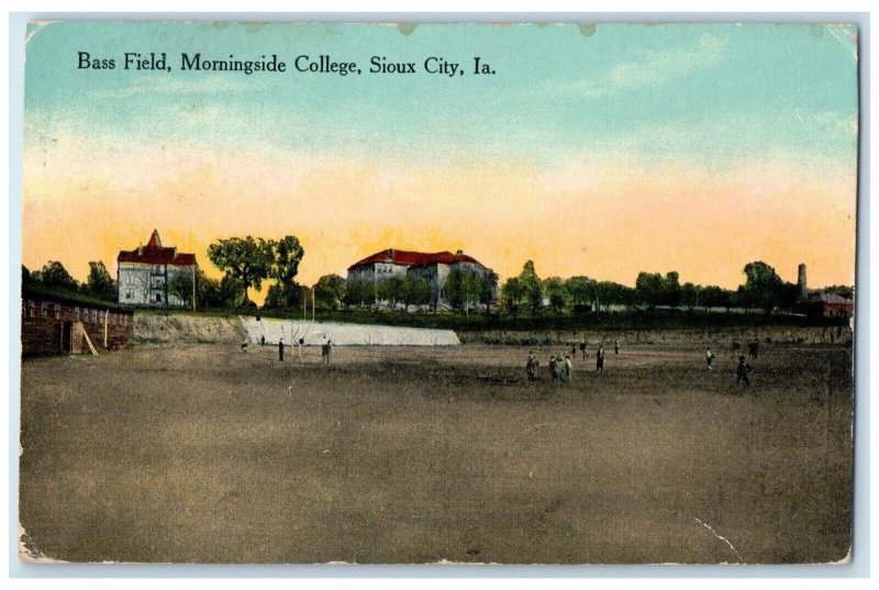 1915 Bass Field Morningside College Exterior Sioux City Iowa IA Vintage Postcard