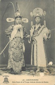 Chinese theater costumes troupe of Cholon Cochinchine Vietnam A.F. Decoli Saigon 