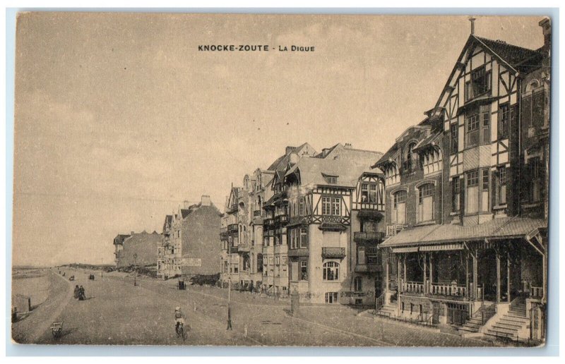 c1910 View of Buildings in La Digue Knokke-Zoute Belgium Antique Postcard