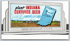 Indiana Corn Growers~Certified Seed~Advertising Postcard~Irvin Spangler & Son