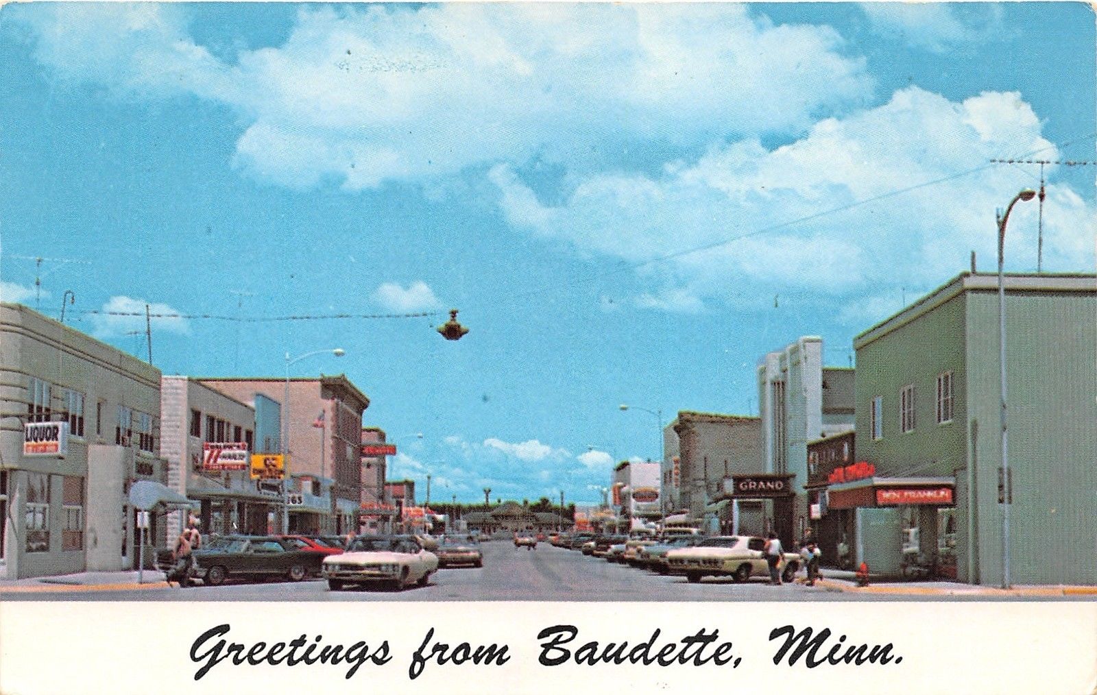 Baudette Minnesota Main Street Storefronts Signs Classic Cars 60 70s Postcard United States Minnesota Other Postcard Hippostcard