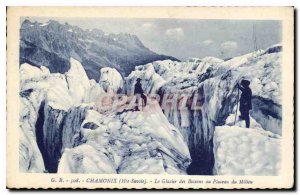 Old Postcard Chamonix Haute Savoie Glacier des Bossons in Plateau Middle