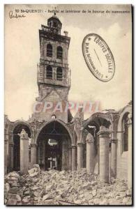 Old Postcard St Quentin Beftroi Interior in the Commodities Exchange Militaria