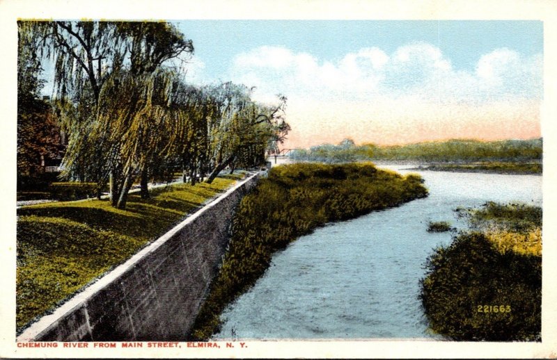 New York Elmira Chemung River From Main Street