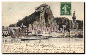 Old Postcard Dinant Arrival of boat Couriste