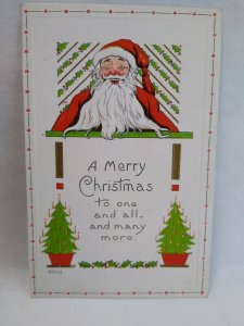 Santa Claus Vintage Christmas Postcard Original Bergman Series 9002 Embossed 