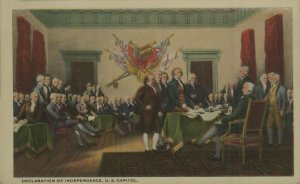 57-US- Postcard Declaration of Independence, U.S Capitol, Ref. R-45533, not used