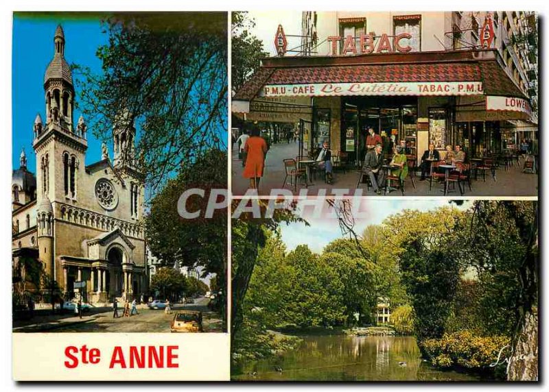 Modern Postcard Paris Church Ste Anne Le Lutetia Tobacco