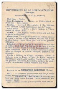 Postcard Old MAPS Chocolaterie d & # 39Aiguebelle Loire Inferieure