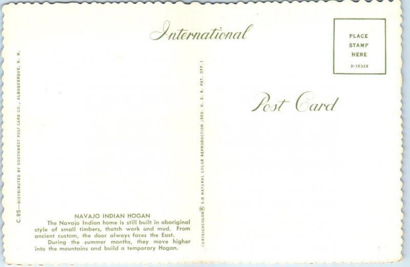 Postcard - Navajo Indian Hogan
