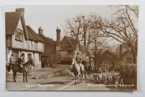 PENSHURST: Fox Hunting Group with Dogs - Real Photo Postcard  (b4)