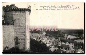 Postcard Old Chinon I and L Le Chateau Tour de Boissy and General view Approv...