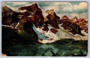 Moraine Lake Valley Of The Ten Peaks, Alberta, Antique Oilfasism Art Postcard #2