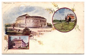 Antique Washington, DC Multiview, Art Gallery, Ag. & Pension Building Postcard
