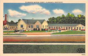Kentucky Ky Postcard Linen FLORENCE Motor Court Roadside Motel