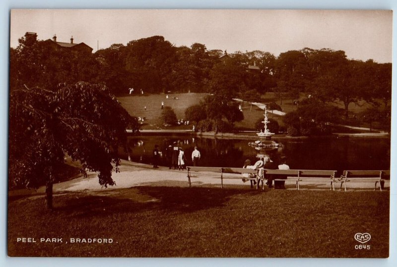 Bradford Yorkshire England Postcard Peel Park c1920's Unposted RPPC Photo