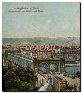 Old Postcard Ludwigshafen Rhein A Train