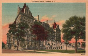 Vintage Postcard 1930's State Capitol Albany New York O.S. Pulman Publishing NY