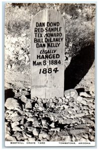 c1940's Boothill Grave Yard Tombstone Arizona AZ RPPC Photo Vintage Postcard