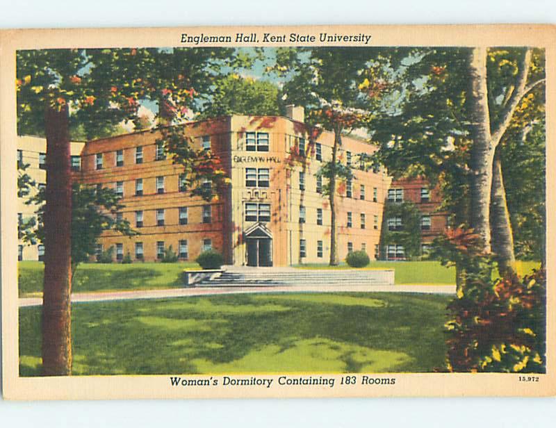 Unused Linen WOMEN'S DORM AT KENT STATE UNIVERSITY Kent Ohio OH L7363