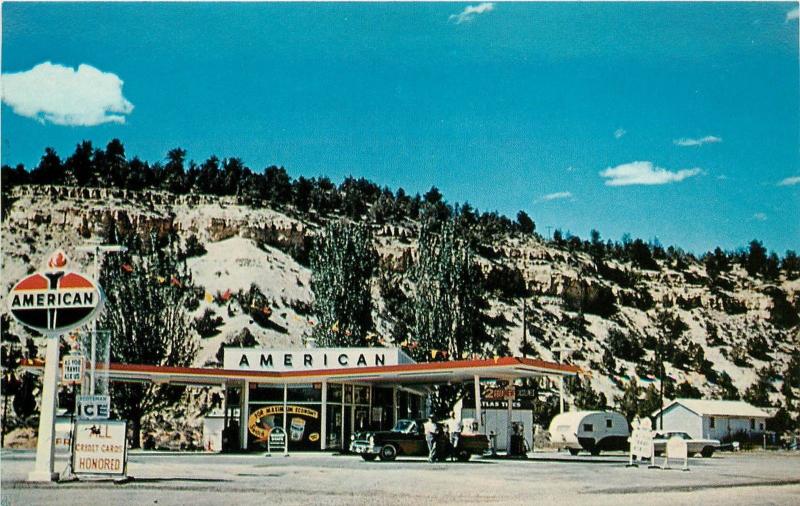 1950s Chrome PC; Ramsay Bros Service American Gas Station Mt Carmel Junction UT 