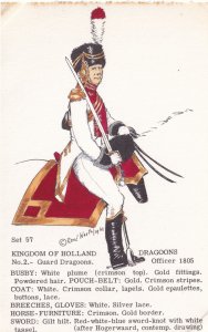 Kingdom Of Holland Guard 1805 Dragoon Officer Napoleonic War Uniform PB Postcard