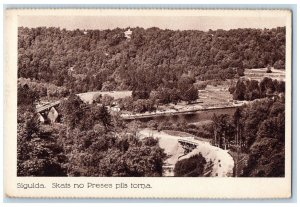 c1930's Sigulda's View From Press Palace Tower Latvia Unposted Vintage Postcard
