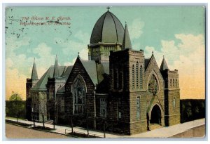 Washington CH Ohio OH Postcard Grace M E Church Exterior Building 1912 Antique