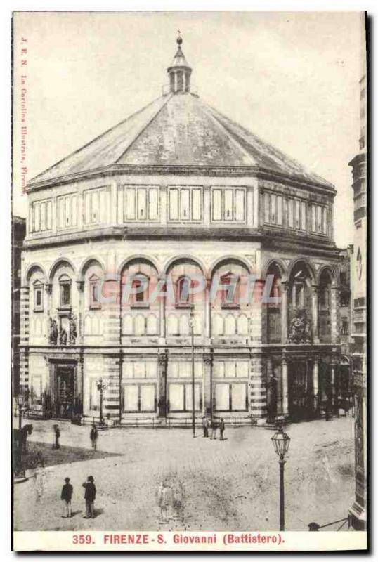 Old Postcard Firenze Giovanni Baptistery