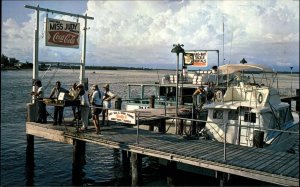 St. Petersburg Florida FL John's Pass Fishing Boat Coca Cola Sign Postcard