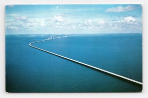 Sunshine Skyway Bridge Bridge St Petersburg Florida FL UNP Chrome Postcard I17