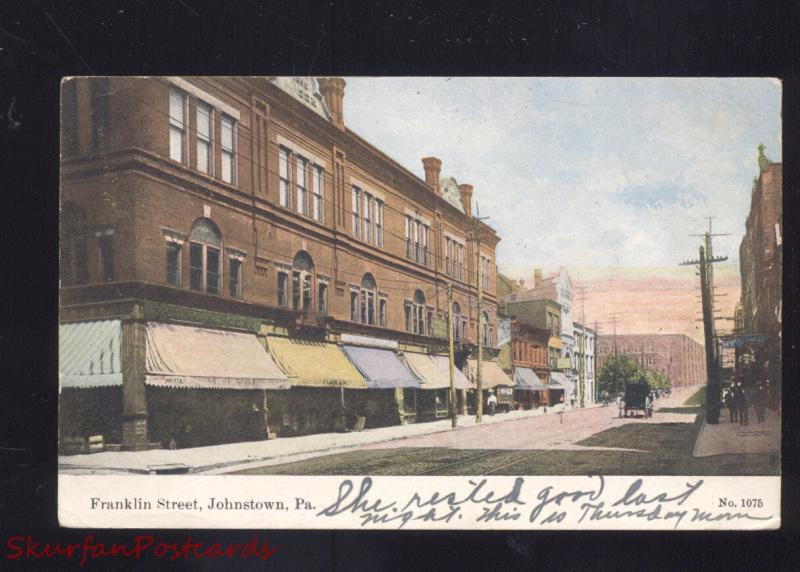 JOHNSTOWN PENNSYLVANIA DOWNTOWN FRANKLIN STREET SCENE PA. POSTCARD