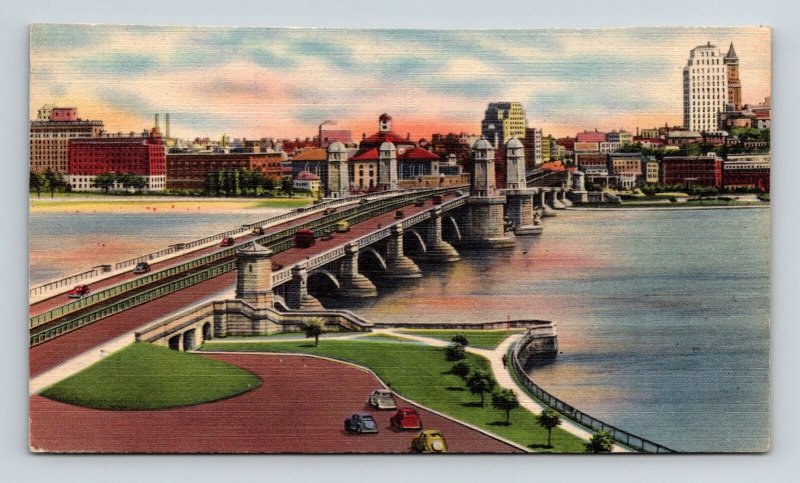 West Boston Bridge Across Charles River Basin Postcard UNP VTG Unused Vintage 