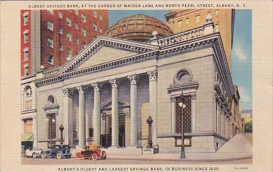 New York Albany Savings Bank At The Corner Of Maiden Lane And North Pearl Str...