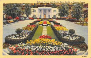 National Flower Garden Show Exhibit Houston Texas 1940 linen postcard