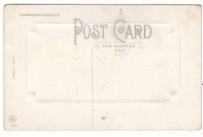 Rural Village Scene, Greetings From..., Antique Embossed Postcard 