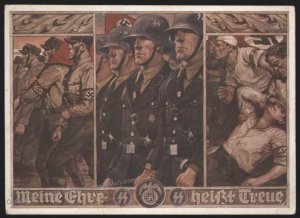 3rd Reich Germany Waffen SS Propaganda Postcard Meine Ehre heisst Treue U 111272