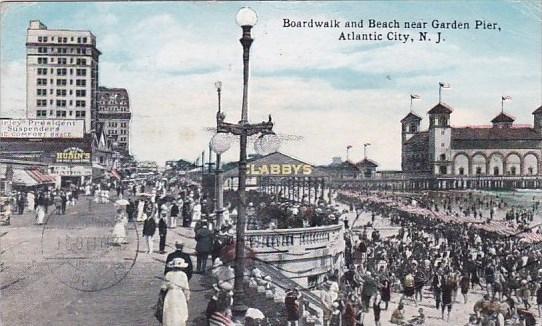 New Jersey Atlantic City Boardwalk And Near Garden Pier 1919