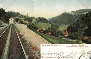 BREITNAU, Schwarzwald, Zahnradbahn Station Höllsteig (1903) Bahnpost Zug 25